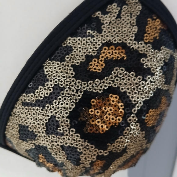 Leopard Print Sequin Bikini Top Venus SZ B. FL - Picture 3 of 5